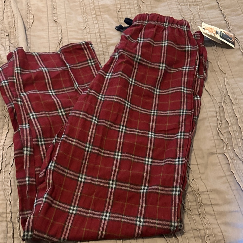 St. John's Bay Maroon and Gray Plaid pajama pants